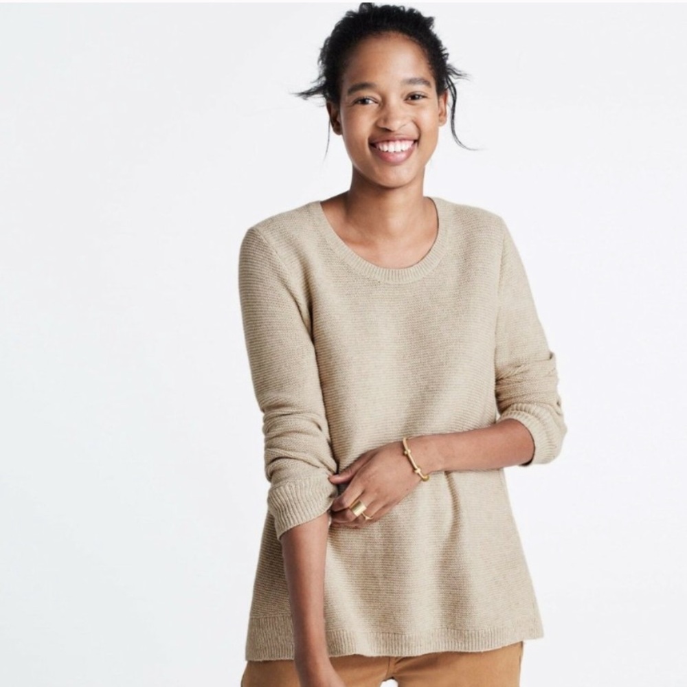Madewell Riverside Textured Sweater Oatmeal